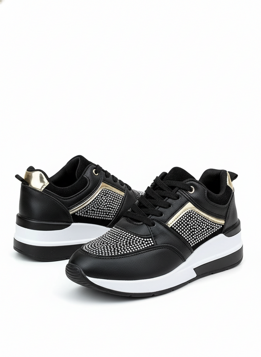 Gwen Rhinestone Wedge Sneakers