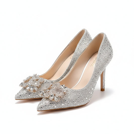 Sparkly high-heeled shoes 