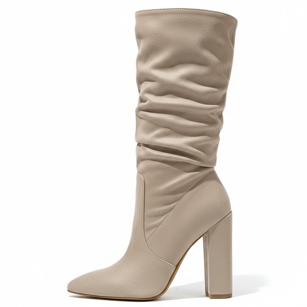 Beige knee-high boot 
