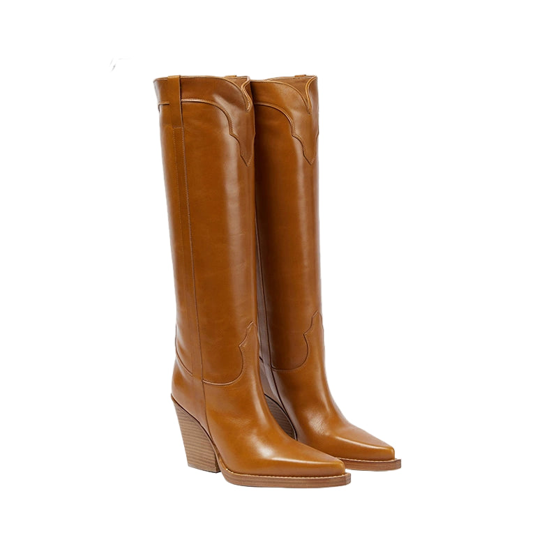 Pair of brown knee-high boots 